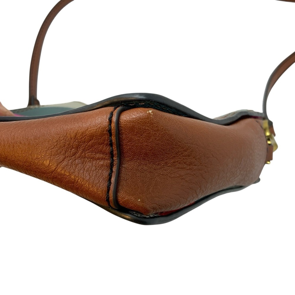 Fossil Crossbody Leather Trim Coated Canvas Chevron Campbell Purse Organize‎ - Picture 6 of 16